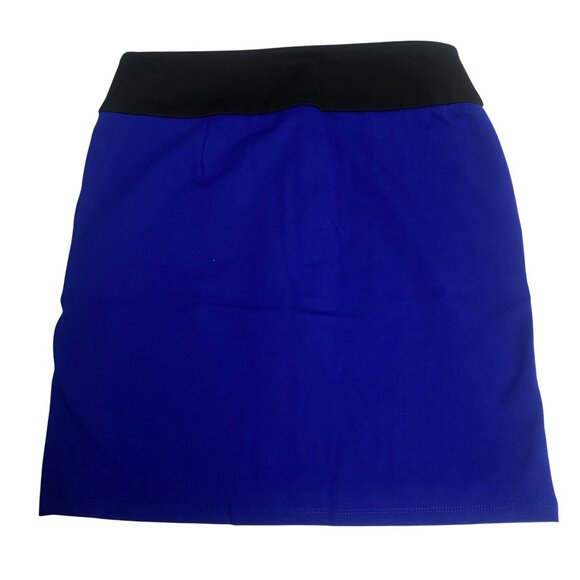 Inc Womens Blue &‎ Black Mini Skirt With Front Pockets & Zipper Closure 4 - Picture 3 of 5